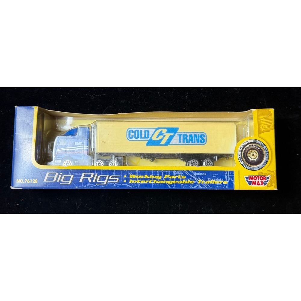 MotorMax Big Rigs Cold CT Trans Semi Truck Diecast Blue Cab No. 76128 NIB
